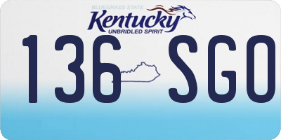 KY license plate 136SGO