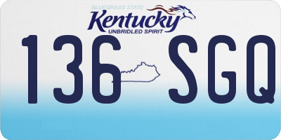KY license plate 136SGQ
