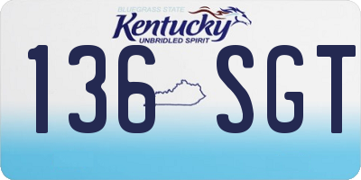 KY license plate 136SGT
