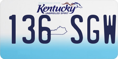 KY license plate 136SGW