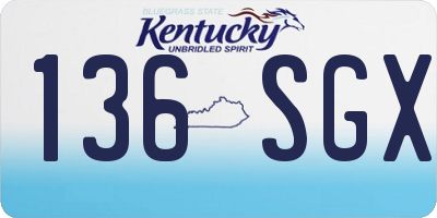 KY license plate 136SGX