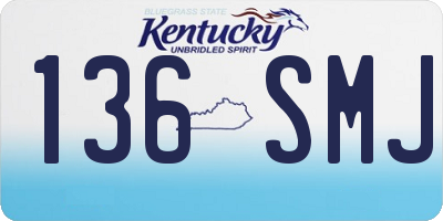 KY license plate 136SMJ