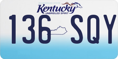 KY license plate 136SQY