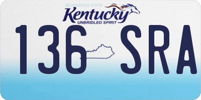 KY license plate 136SRA