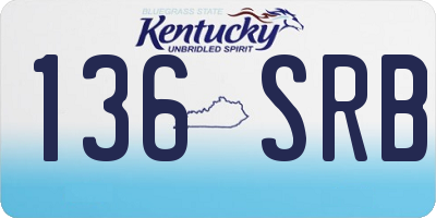 KY license plate 136SRB