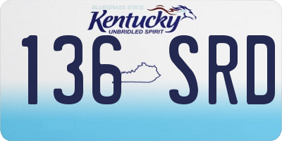 KY license plate 136SRD