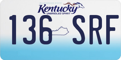 KY license plate 136SRF