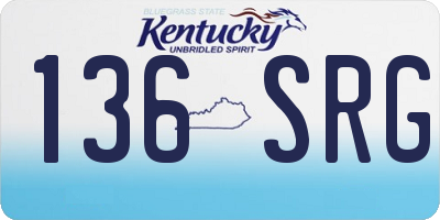 KY license plate 136SRG