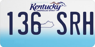 KY license plate 136SRH