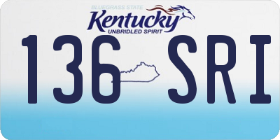 KY license plate 136SRI