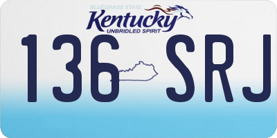 KY license plate 136SRJ