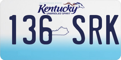 KY license plate 136SRK