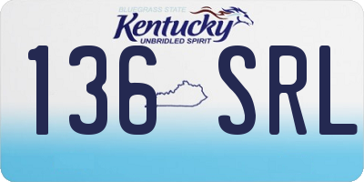 KY license plate 136SRL