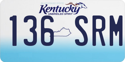 KY license plate 136SRM
