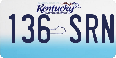 KY license plate 136SRN
