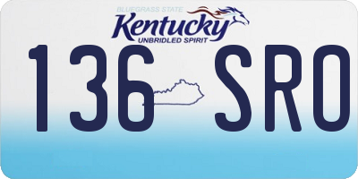 KY license plate 136SRO