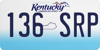 KY license plate 136SRP