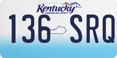 KY license plate 136SRQ