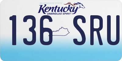 KY license plate 136SRU