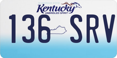 KY license plate 136SRV