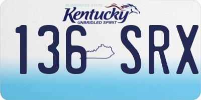KY license plate 136SRX