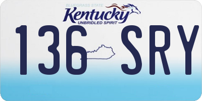 KY license plate 136SRY