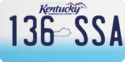 KY license plate 136SSA