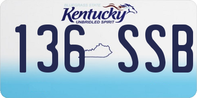 KY license plate 136SSB