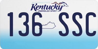 KY license plate 136SSC