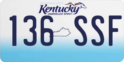 KY license plate 136SSF
