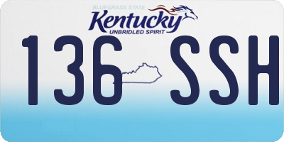 KY license plate 136SSH