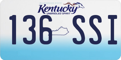 KY license plate 136SSI