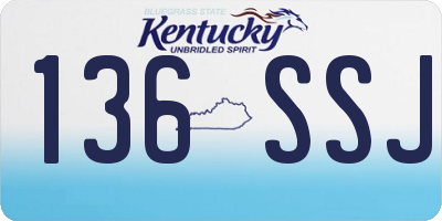 KY license plate 136SSJ