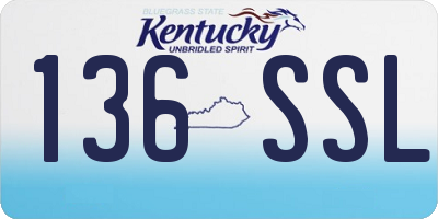 KY license plate 136SSL