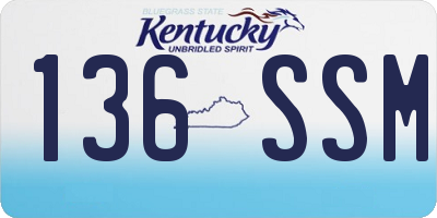 KY license plate 136SSM