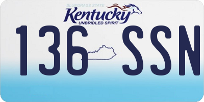 KY license plate 136SSN