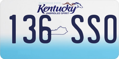 KY license plate 136SSO