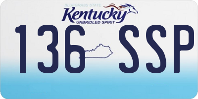 KY license plate 136SSP