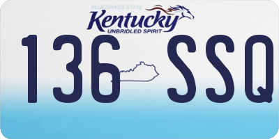 KY license plate 136SSQ