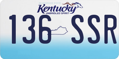 KY license plate 136SSR