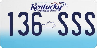 KY license plate 136SSS