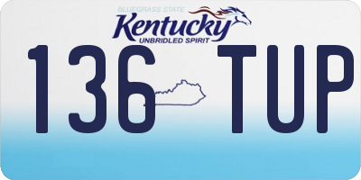 KY license plate 136TUP
