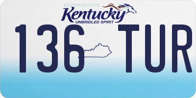 KY license plate 136TUR