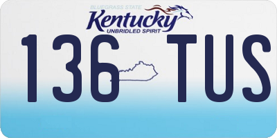 KY license plate 136TUS