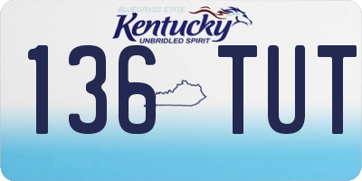 KY license plate 136TUT