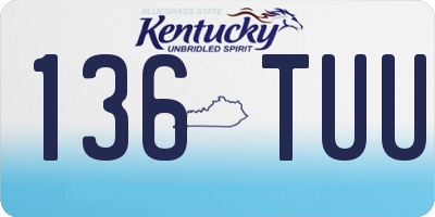 KY license plate 136TUU