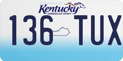 KY license plate 136TUX