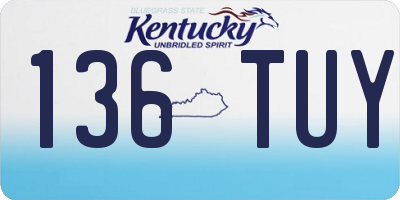 KY license plate 136TUY