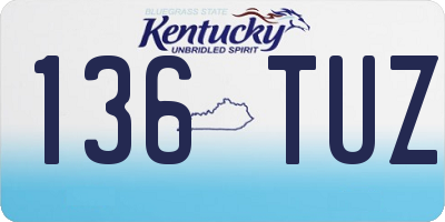 KY license plate 136TUZ
