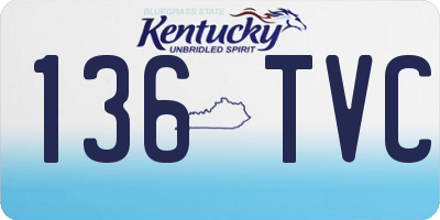 KY license plate 136TVC